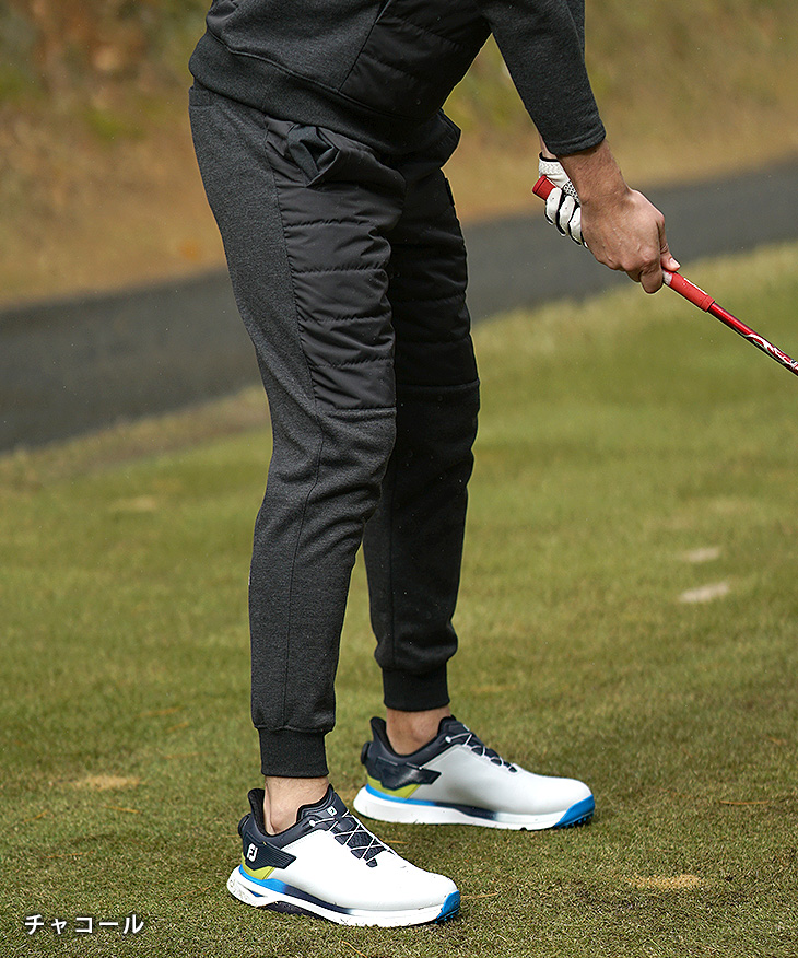 【DIVINER GOLF】 ゴルフウェア メンズ ジョガーパンツ 冬 中綿 キルティング 防寒 ゴルフ ボトムス スリム 冬用 ウエストゴム ベルトループ付き 細身 ブランド ブラック チャコール 大きいサイズ XL XXL 冬服 冬物 ジョーカー JOKER ディバイナーゴルフ 新作 冬新作 DIVINER GOLF（ディバイナー ゴルフ） 【DIVINER GOLF】 ゴルフウェア