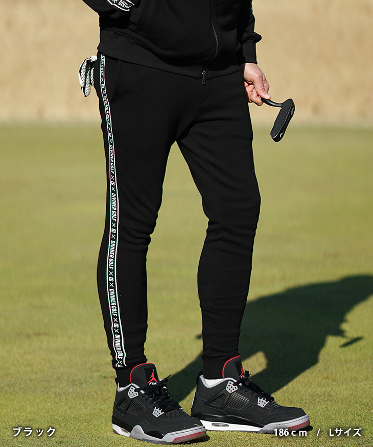 HYPEGOLF ジョガーパンツ ロング ゴルフ メンズ ブラック L DIVINER GOLF（ディバイナー ゴルフ） 【DIVINER GOLF】 ゴルフウェア
