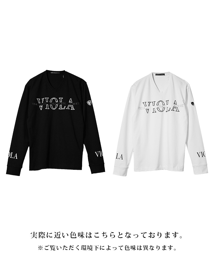 VIOLA rumore ヴィオラ ロンT メンズ ブランド 春 プリント 立体ロゴ V