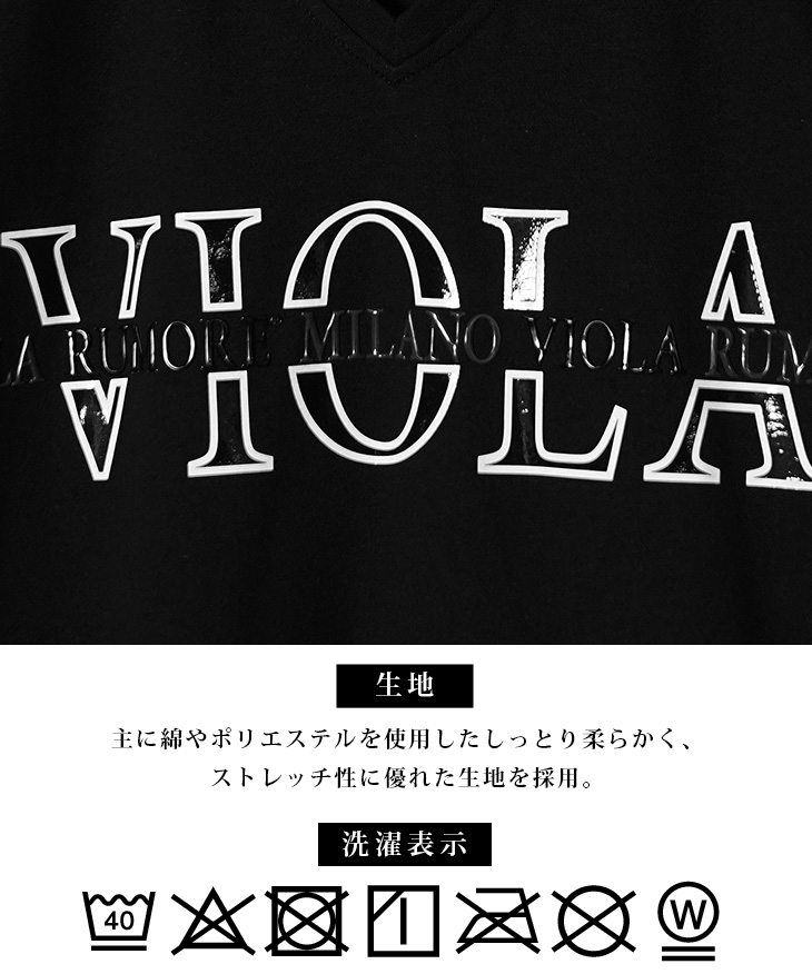VIOLA rumore ヴィオラ ロンT メンズ ブランド 春 プリント 立体ロゴ V