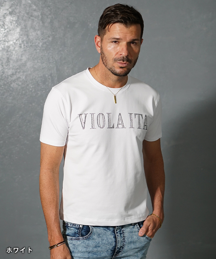 お得 新品 unoa Tシャツ ウノア バレエ ラインストーン VIOLA rumore（ヴィオラ ルモーレ） ヴィオラ Tシャツ メンズ 半袖