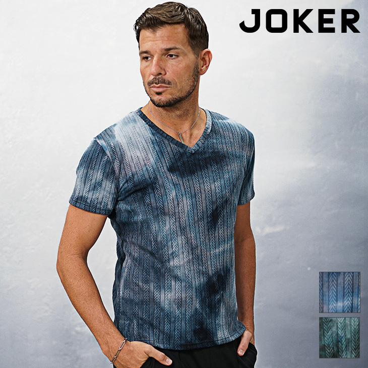 joker（ジョーカー） VネックTシャツ メンズ タイダイ 半袖 柄Tシャツ