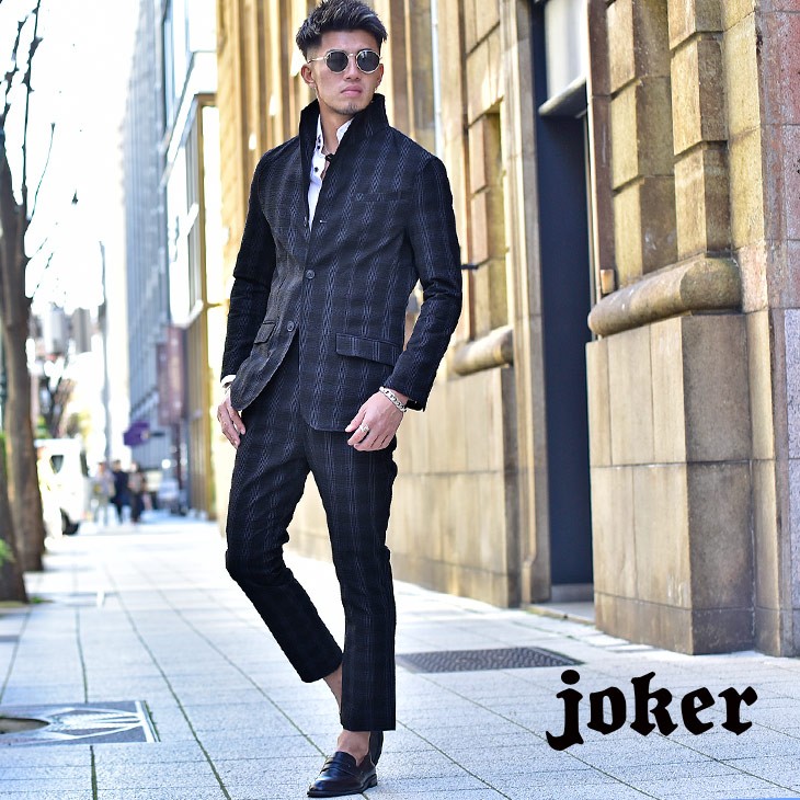 得価人気 セットアップ アンクルパンツ 秋物 秋服 秋新作 Joker By Evergreen 通販 Paypayモー メンズ スーツ カジュアルスーツ ジャケット 上下 おしゃれ クロップドパンツ チェック ブランド テーラード 定番超激得 Www Proholzfenster De