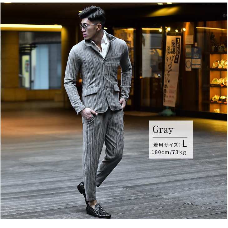アウトレット セットアップ メンズ ブランド スーツ カジュアルスーツ フォーマル ビジネス 上下セット グレー 黒 ブラック 白 ホワイト 大きいサイズ Ll Xl 春 春服 春物 再販ご予約限定送料無料