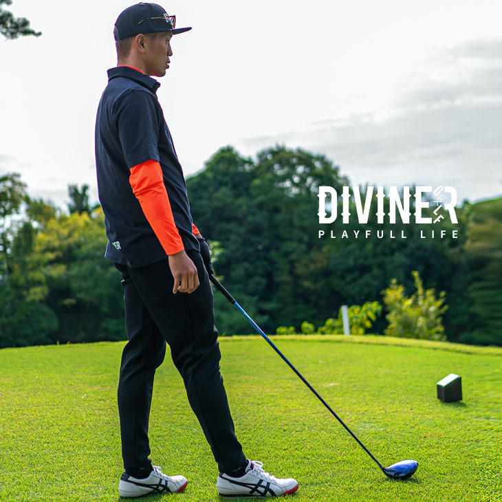 DIVINER GOLF】ゴルフウェア メンズ ポロシャツ 長袖 2点セット