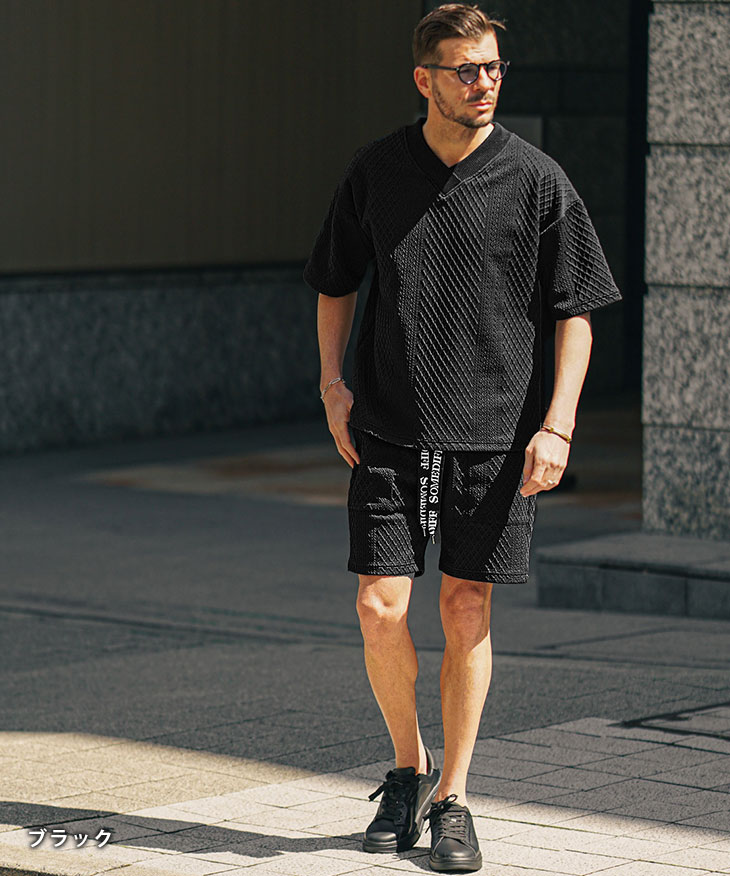 SOMEDIFF セットアップ メンズ 上下セット ハーフパンツ Tシャツ