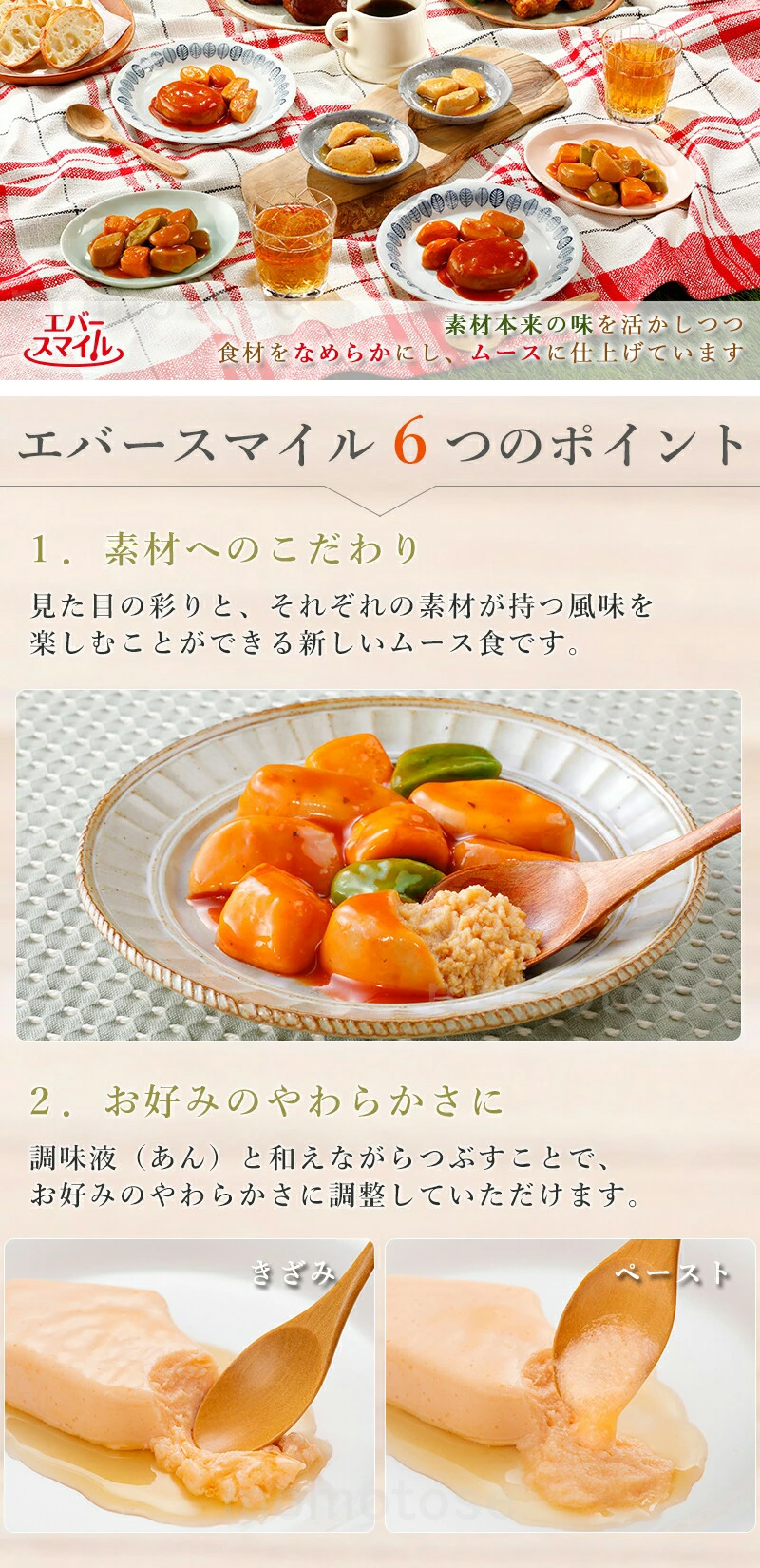 エバースマイル 介護食 ムース食 主菜 7品 A （各種2個・14食セット