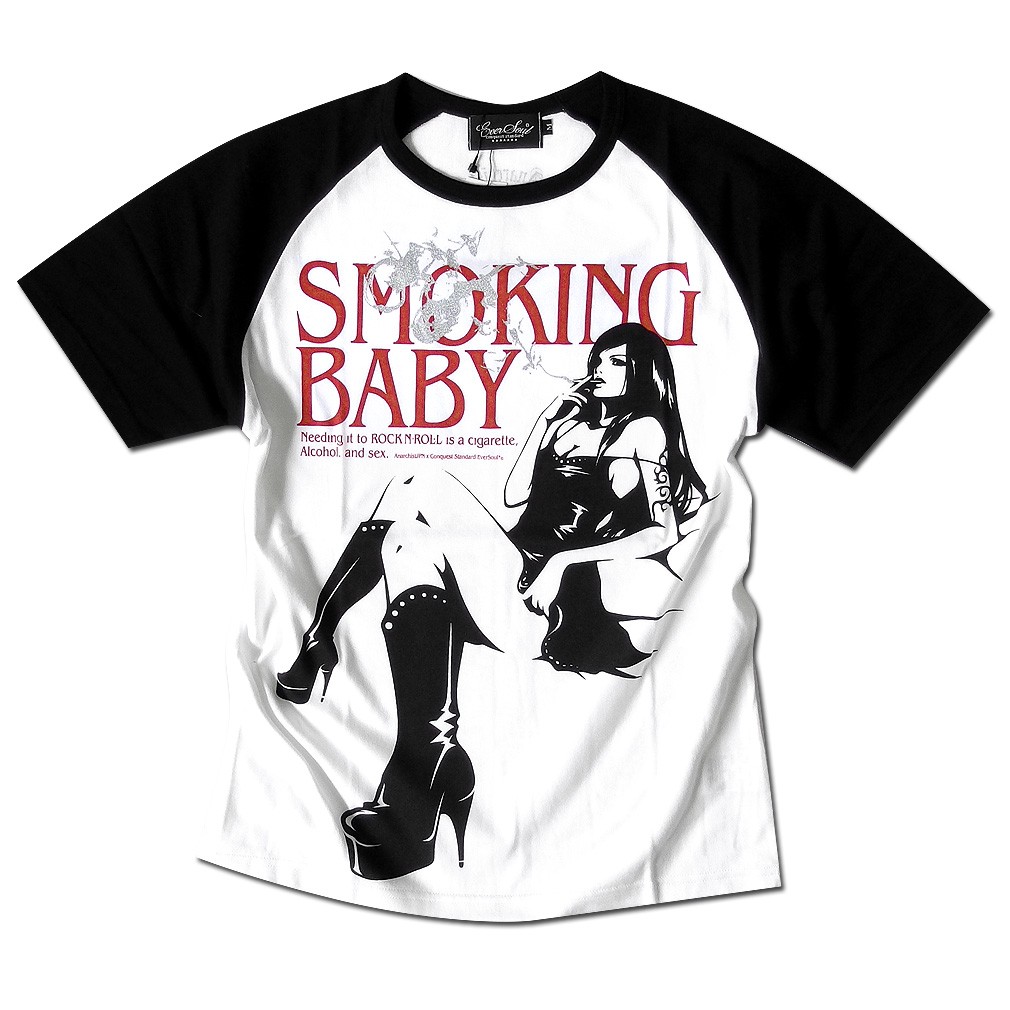 ラグラン Tシャツ メンズ Anarchistjapan コラボ ガールプリント 半袖 日本製 Made In Japan バイカー ラグランスリーブ タバコ 1043 Eversoul Plus Version Y 通販 Yahoo ショッピング