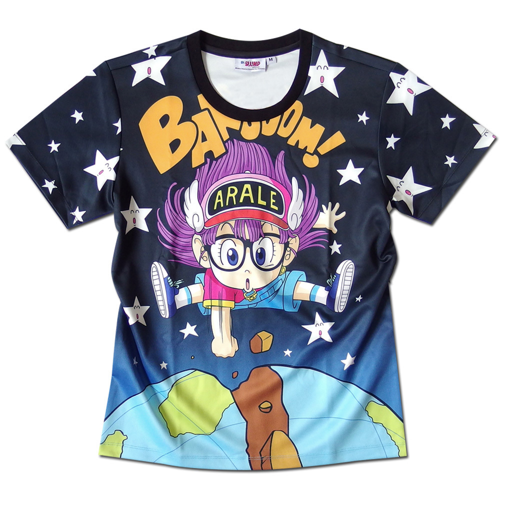 アラレちゃん　総柄　tシャツ 平成アニメ ドクタースランプ アラレちゃん Tシャツ あられちゃん 総柄