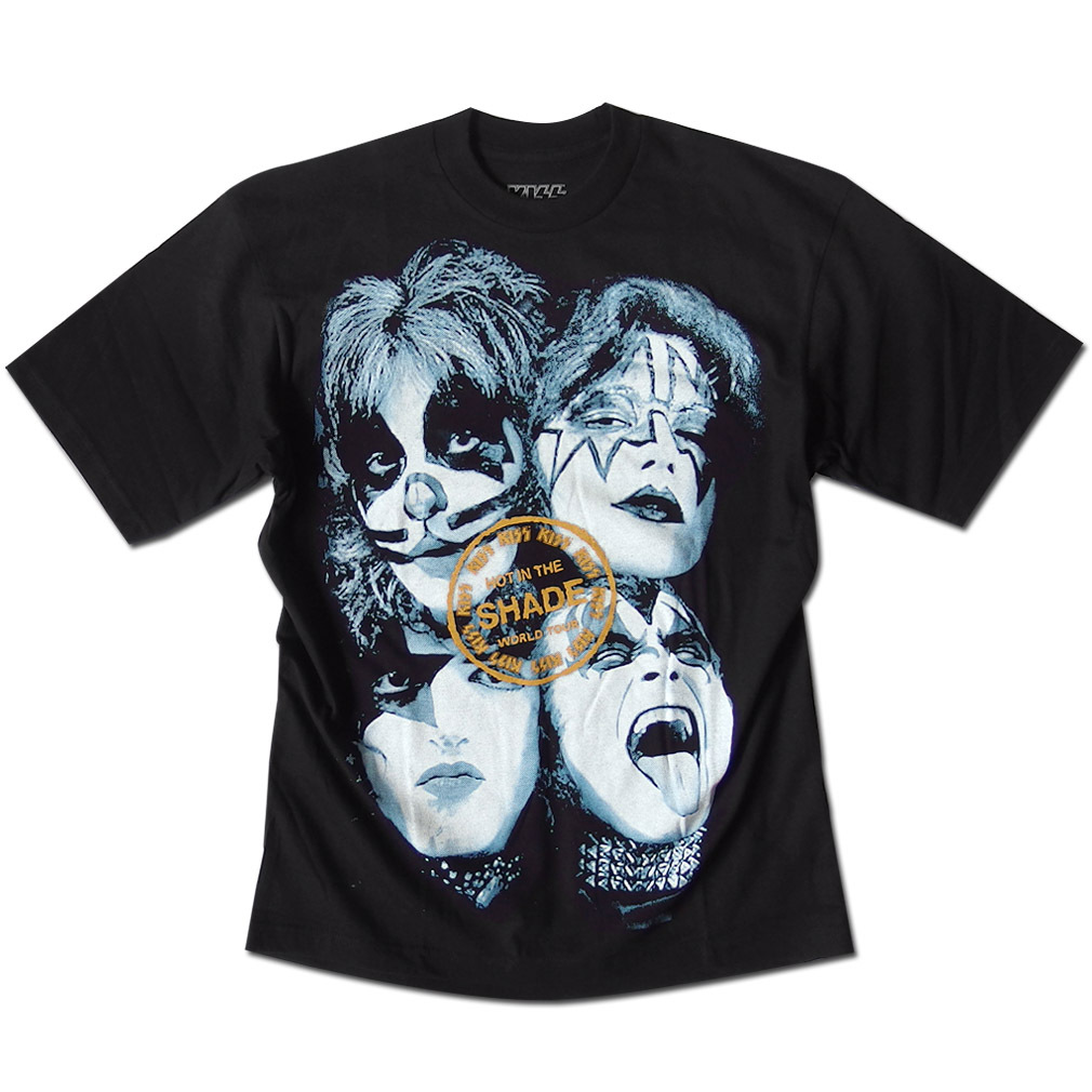 KISS キッス Ｔシャツ メンズ プリント 厚手 ヘビーウェイト バンドT 半袖 メンバー グッズ ゆったり オーバーサイズ