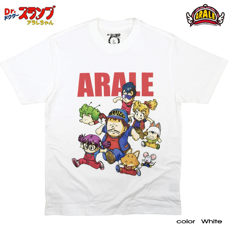 ドクタースランプ アラレちゃん Ｔシャツ メンズ アニメ 半袖 レディース ホワイト キャラクター グッズ 可愛い コレクター がっちゃん プレゼント ペアルック | ブランド登録なし | 01