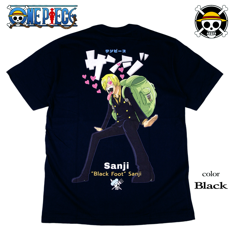 【S】ONE PIECE Tシャツ 半袖　黒 ワンピース　黄金遊園地　アニメ ONE PIECE Tシャツ ワンピース 半袖 ルフィ サンジ ゾロ ナミ ロビン