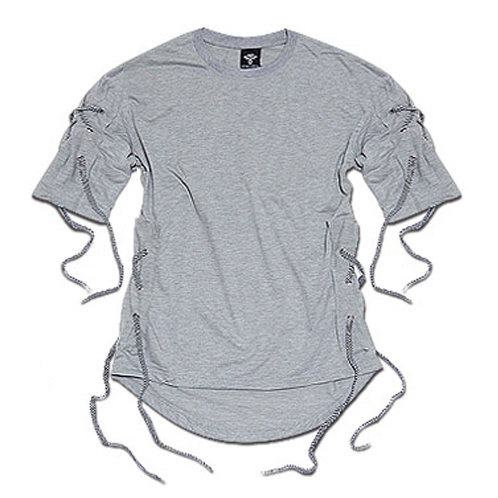 Ｔシャツ メンズ ５分袖 五分袖 カモフラ 迷彩 レースアップ ビジュアル系 韓国 ファッション ロングシルエット モード パンク 個性的 春 夏 | ブランド登録なし | 03