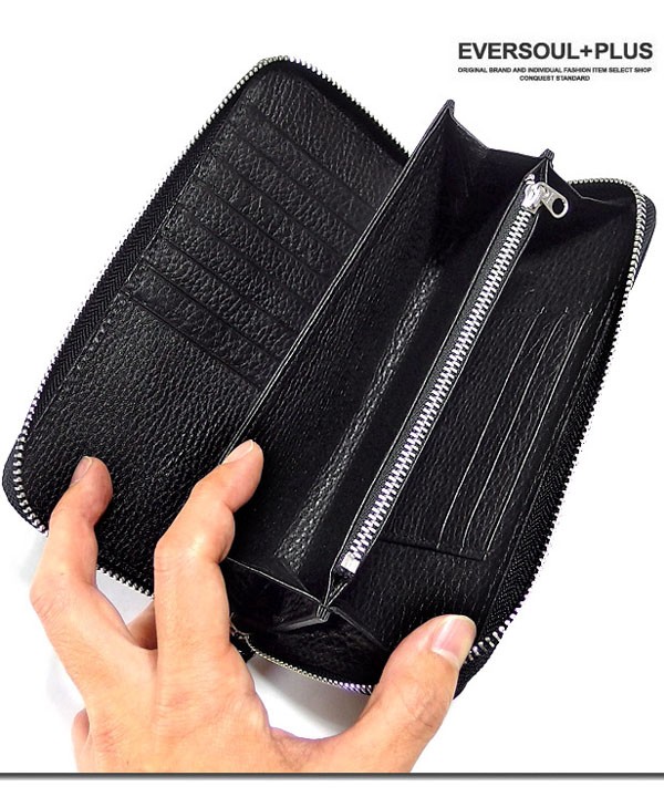 aniary リザード革長財布 ネイビー イントレチャート 本革長財布