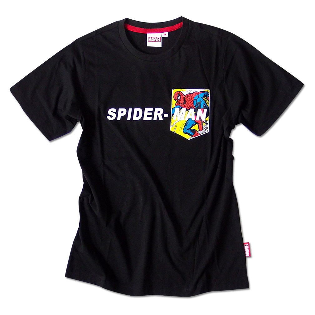 スパイダーマン マーベル Ｔシャツ 半袖 プリント ポケット付き ロゴ 