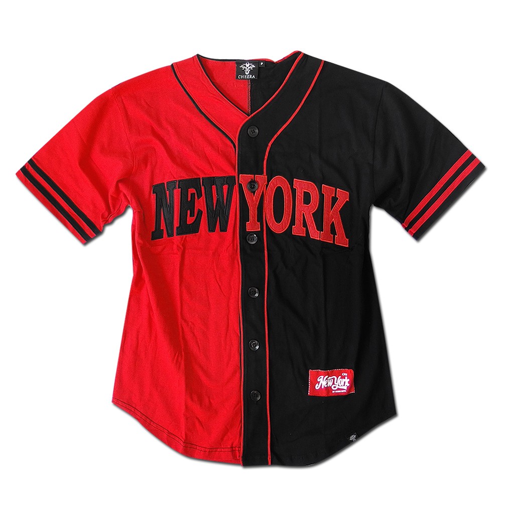 ベースボールシャツ メンズ Tシャツ NEWYORK ニューヨーク ロゴ 刺繍 