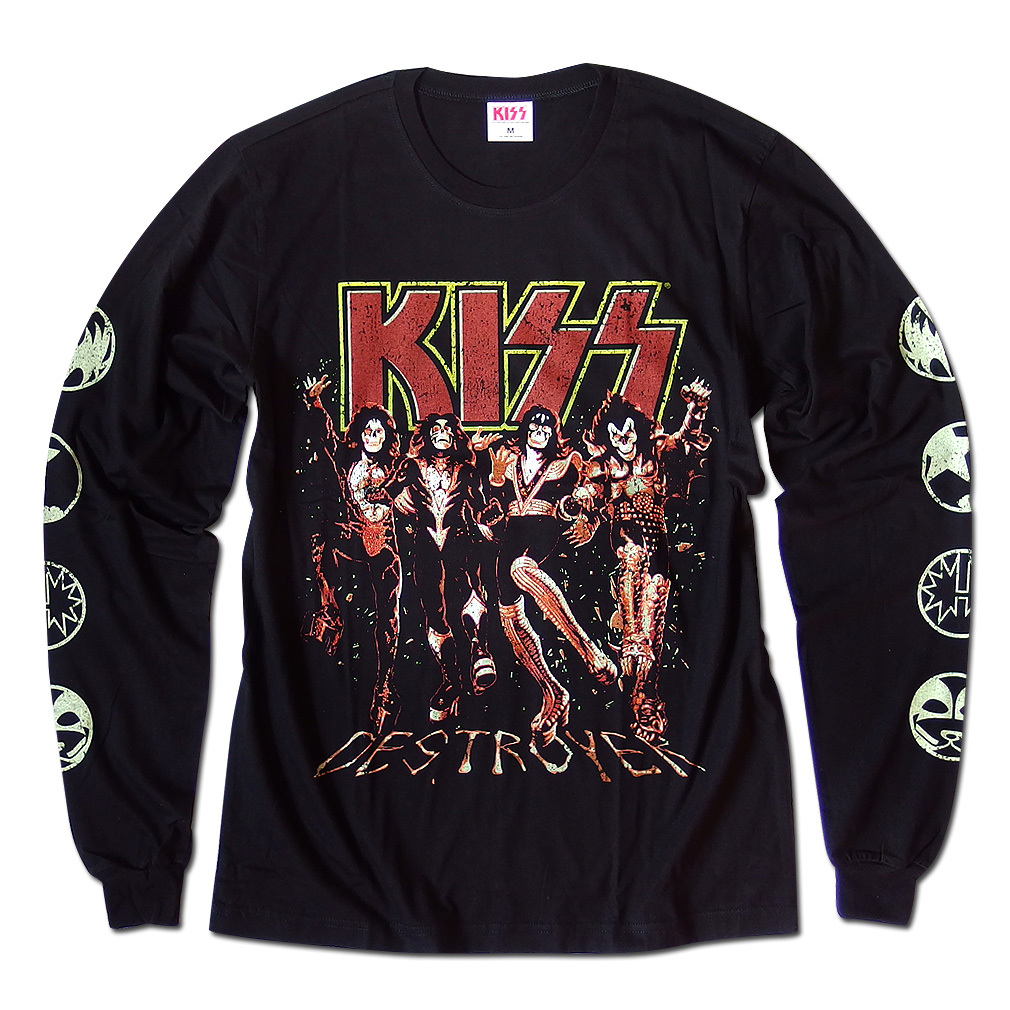 KISS キッス ロンＴ 長袖 Ｔシャツ メンズ ロングスリーブ ロック