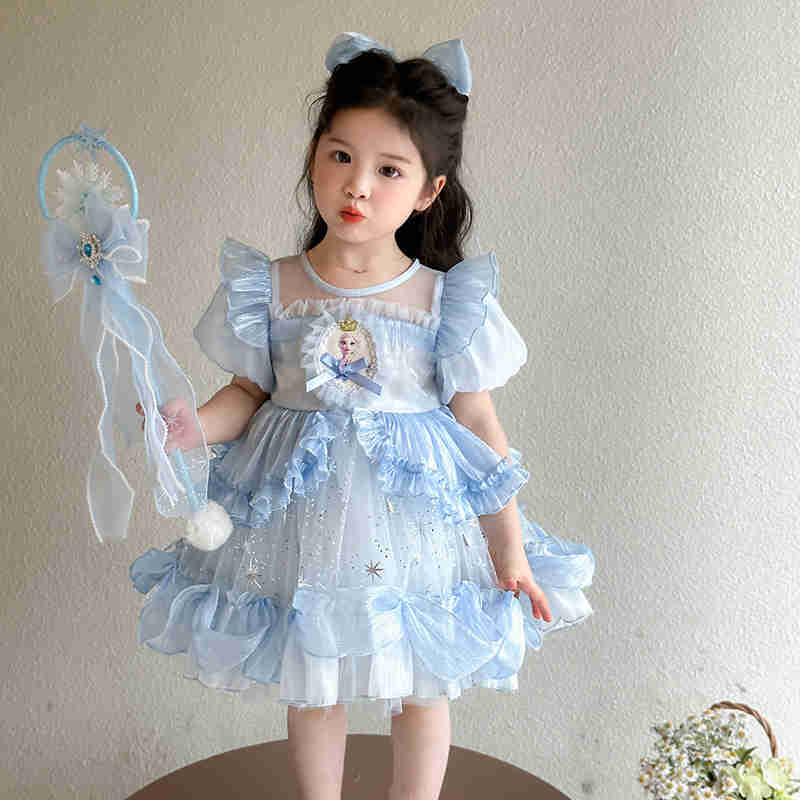 2025 ラプンツェル 子供 ドレス ワンピース エルサ アリエル ベル アナ