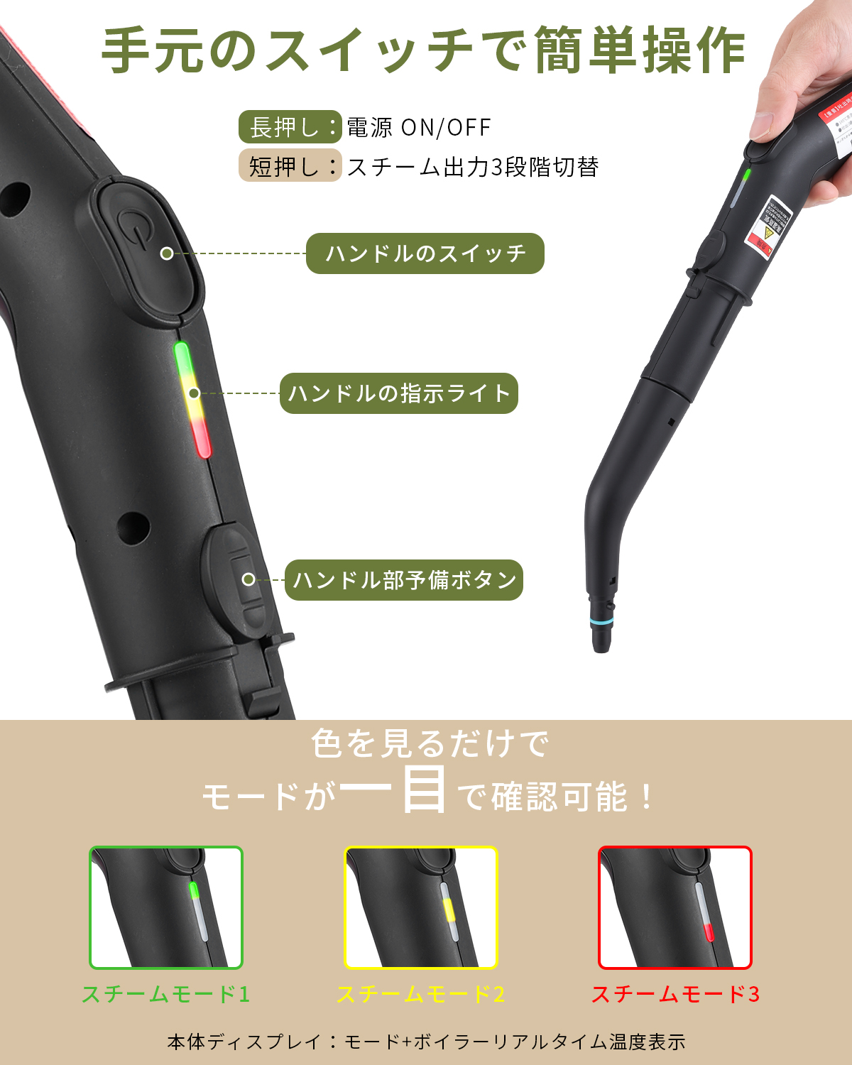 evove ＼超夏祭り☆8,980円→6890円／スチームクリーナー 小型 ミニ除