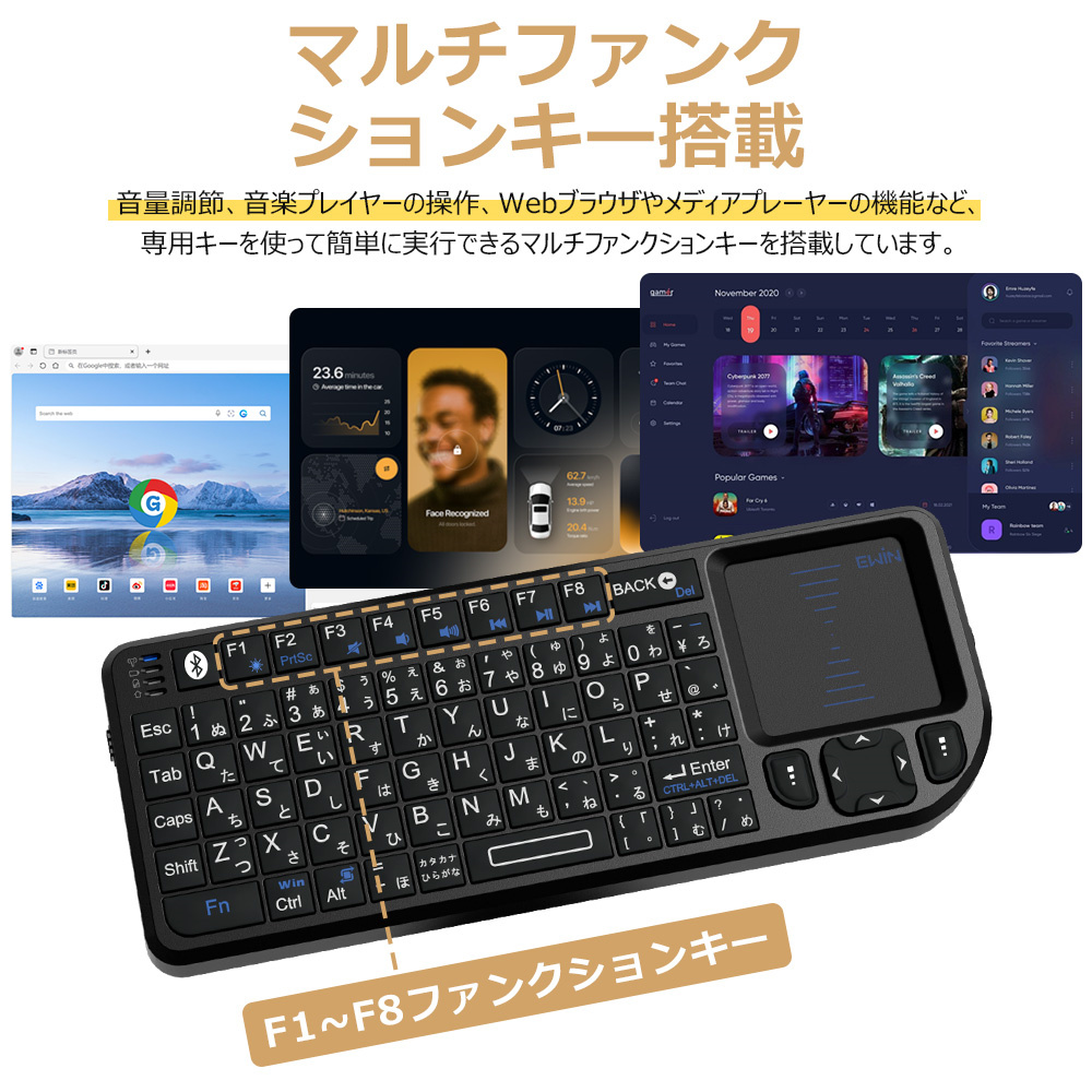 タッチパッド搭載