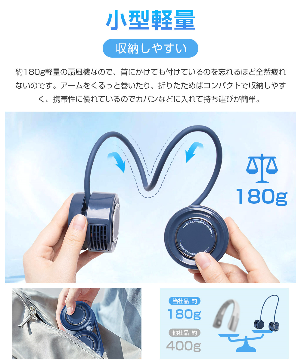 Amazon.co.jp : 首掛け扇風機 怠け者なしの葉のぶら下がっている