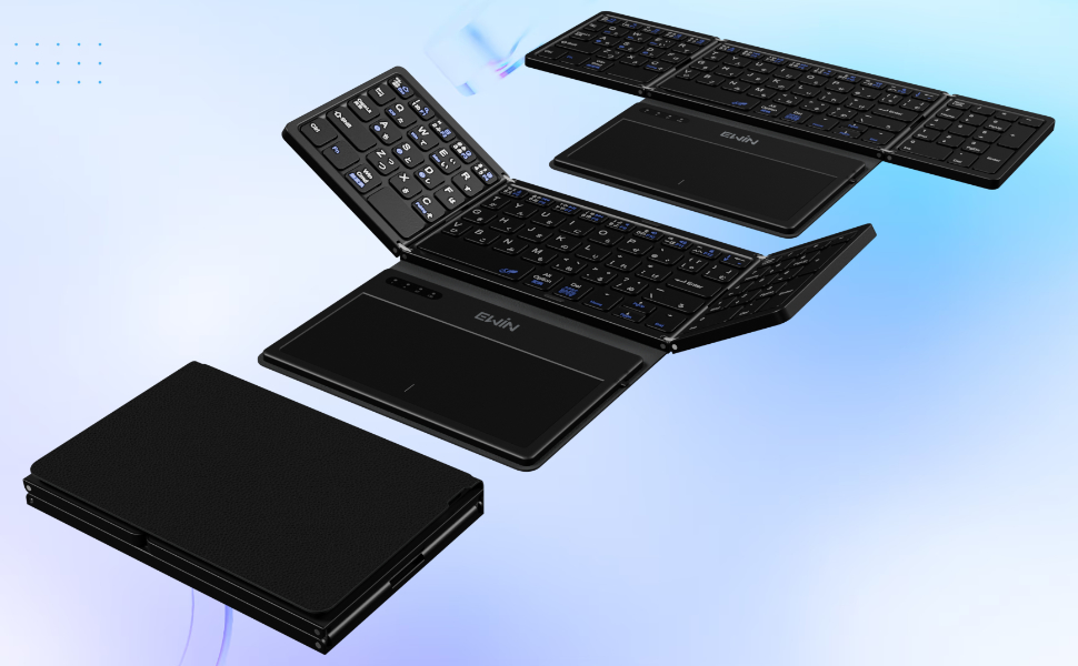 キーボード ワイヤレス Bluetooth 折りたたみ タッチパッドとテンキー