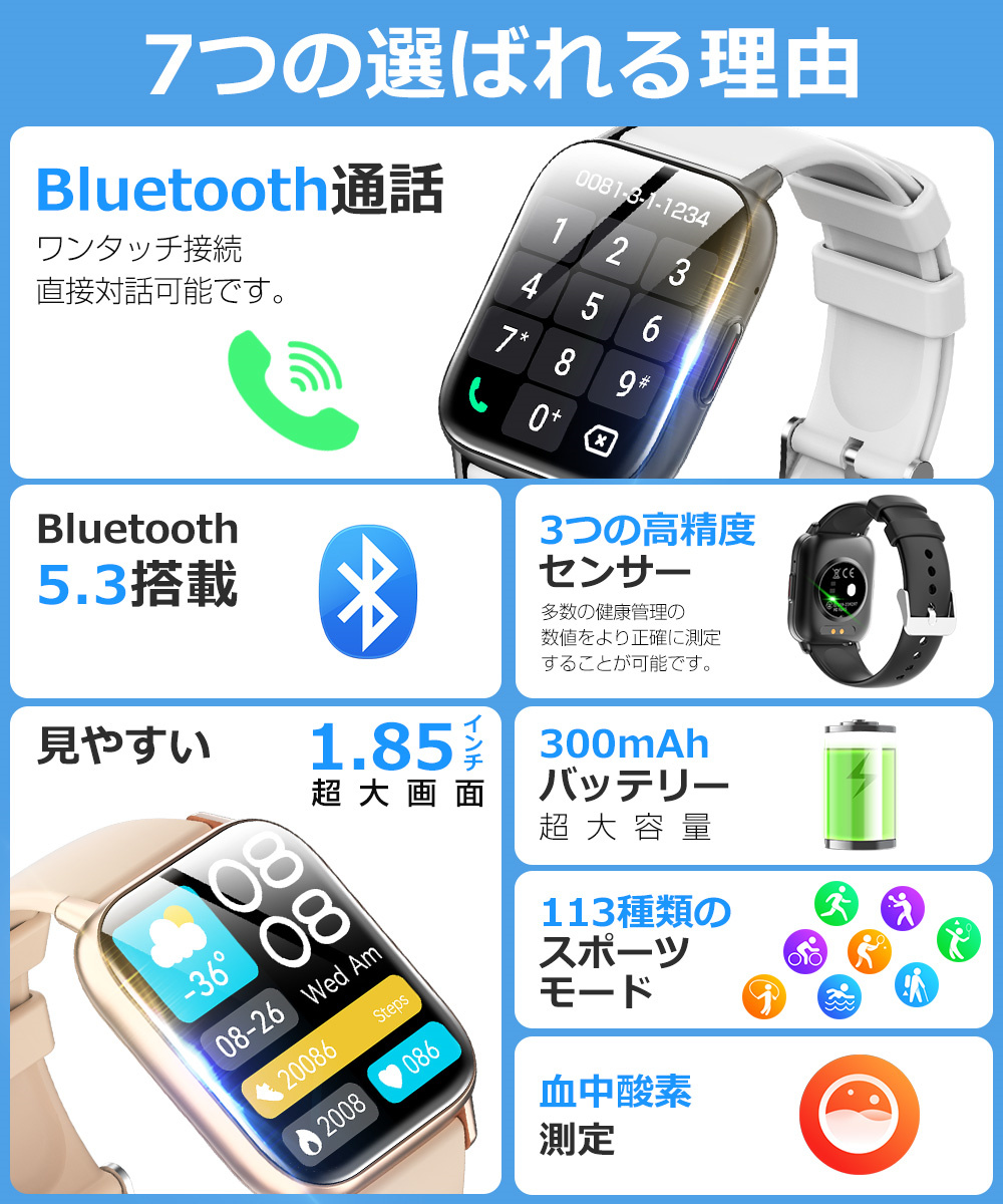 スマートウォッチ bluetooth通話