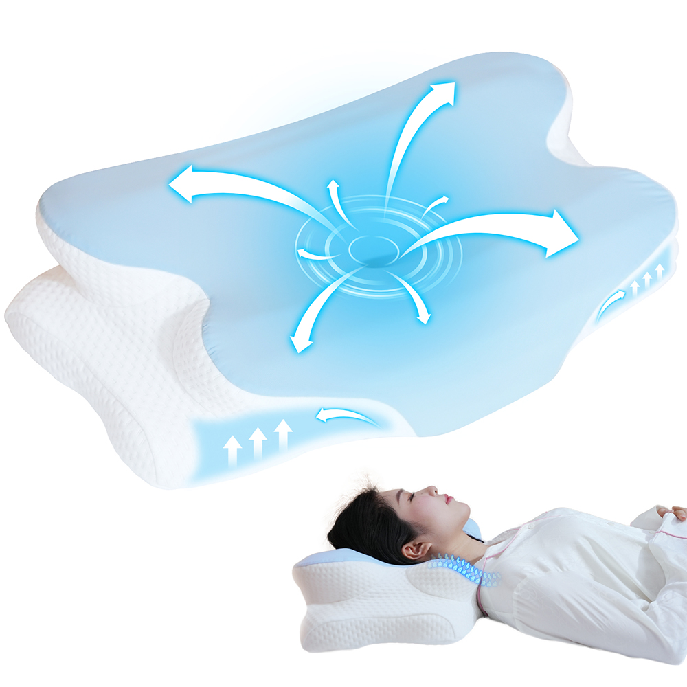 枕 低反発 安眠枕 クッション エルゴノミクス枕 アイスシルク 美容 美