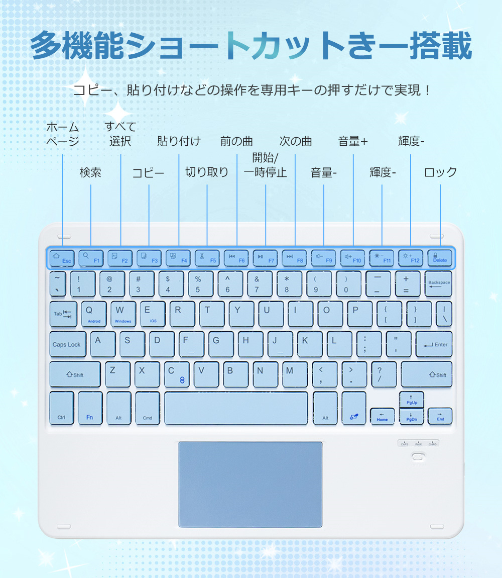 ワイヤレスキーボード 手帳型ケース