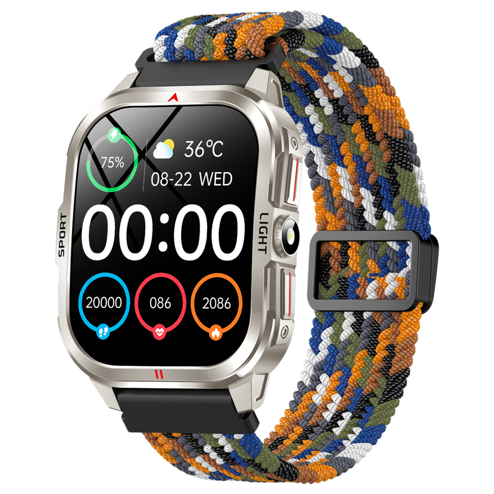 スマートウォッチ メンズ Bluetooth通話 2.01インチ曲面 血中酸素 心拍