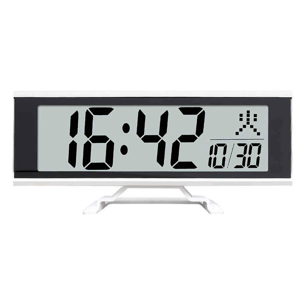 電波時計 デジタル 置き時計 電池式 目覚まし時計 スタンド付き LCD