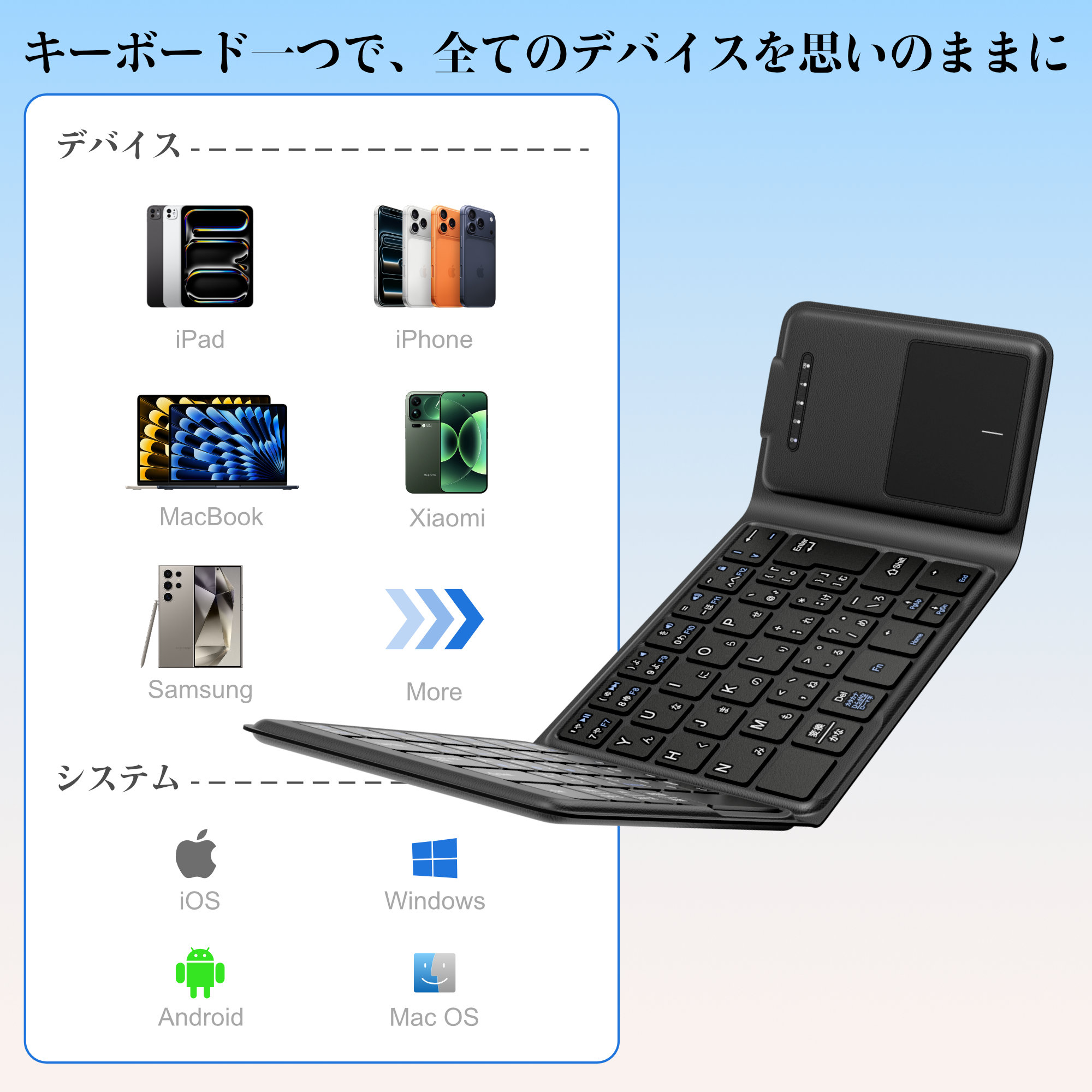 ipad折りたたみキーボード