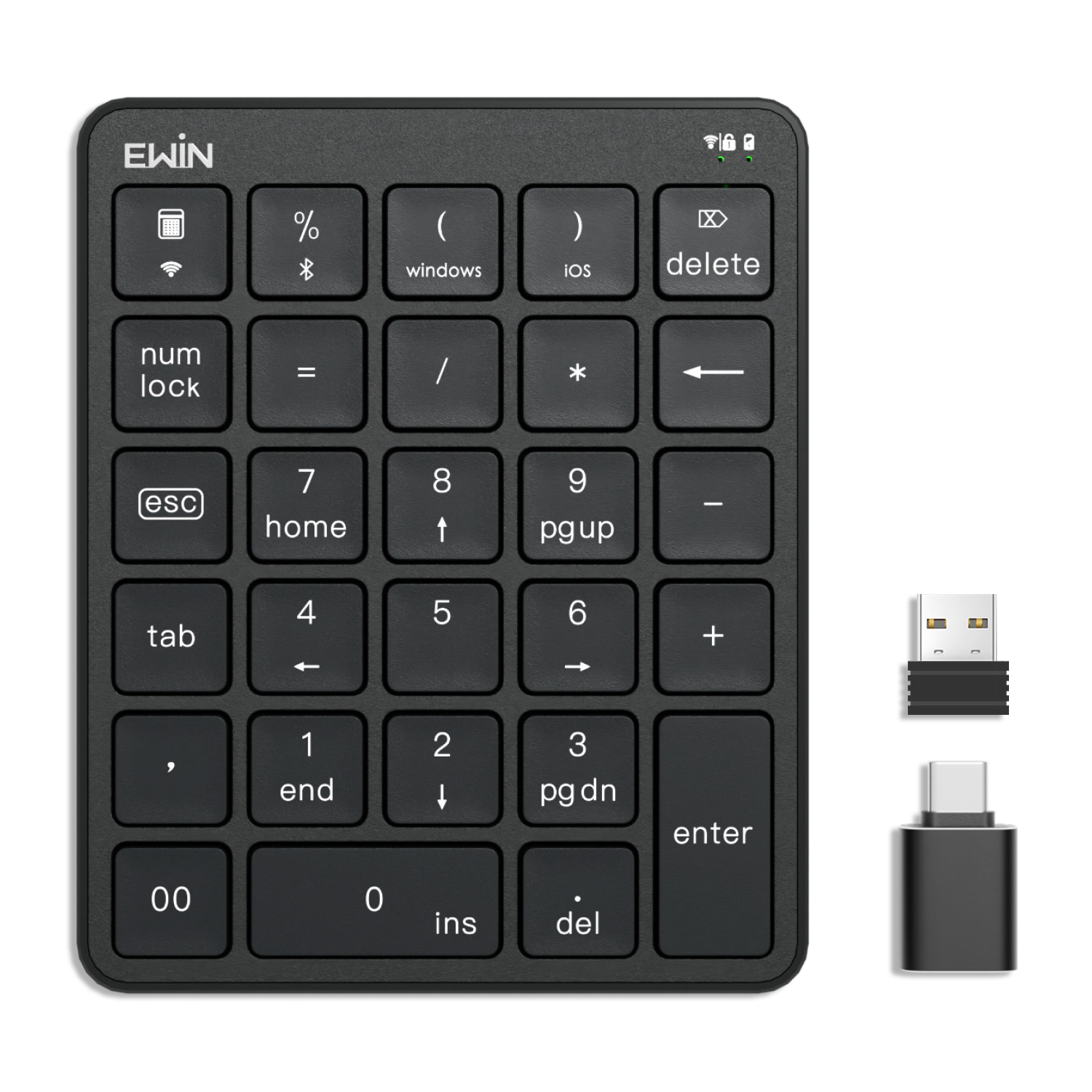 2台同時接続】テンキー ワイヤレス Bluetooth+2.4GHz numlock非連動 2台同時接続】テンキー ワイヤレス Bluetooth+2.4GHz numlock非連動
