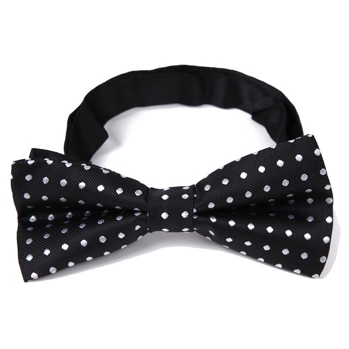 HERMES エルメス 蝶ネクタイ ボウタイ ドット柄 水玉 シルク100