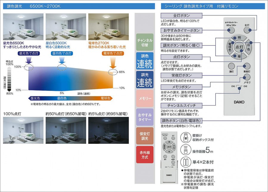 照明 おしゃれ かわいい 大光電機 DAIKO 調光・調色シーリングライト