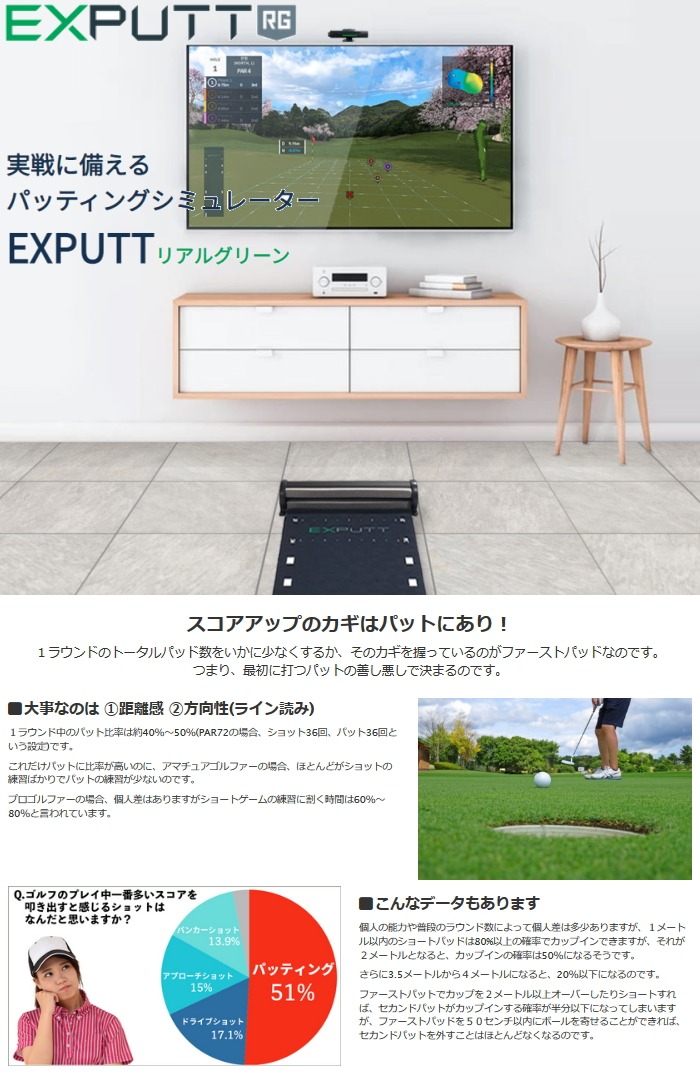 NEW格安スカイトラック　EXPUTT ゴルフパッティングシュミレータ ー その他