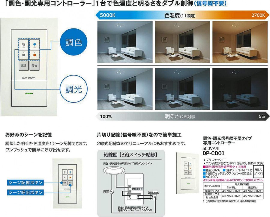 照明 おしゃれ かわいい 屋内 大光電機 DAIKO 調色調光ダウンライト
