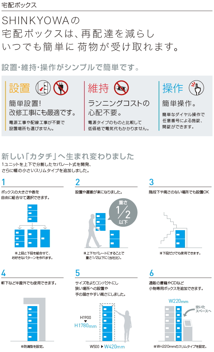 集合住宅 マンション アパート 店舗 業務用 公共 宅配ボックス 神栄ホームクリエイト(旧新協和) M22型 壁付・据置 兼用型 防滴型 テンキー式  扉：ヘア : se26-sk-cbx-ms22-sl : DIY・エクステリアG-STYLE - 通販 - Yahoo!ショッピング