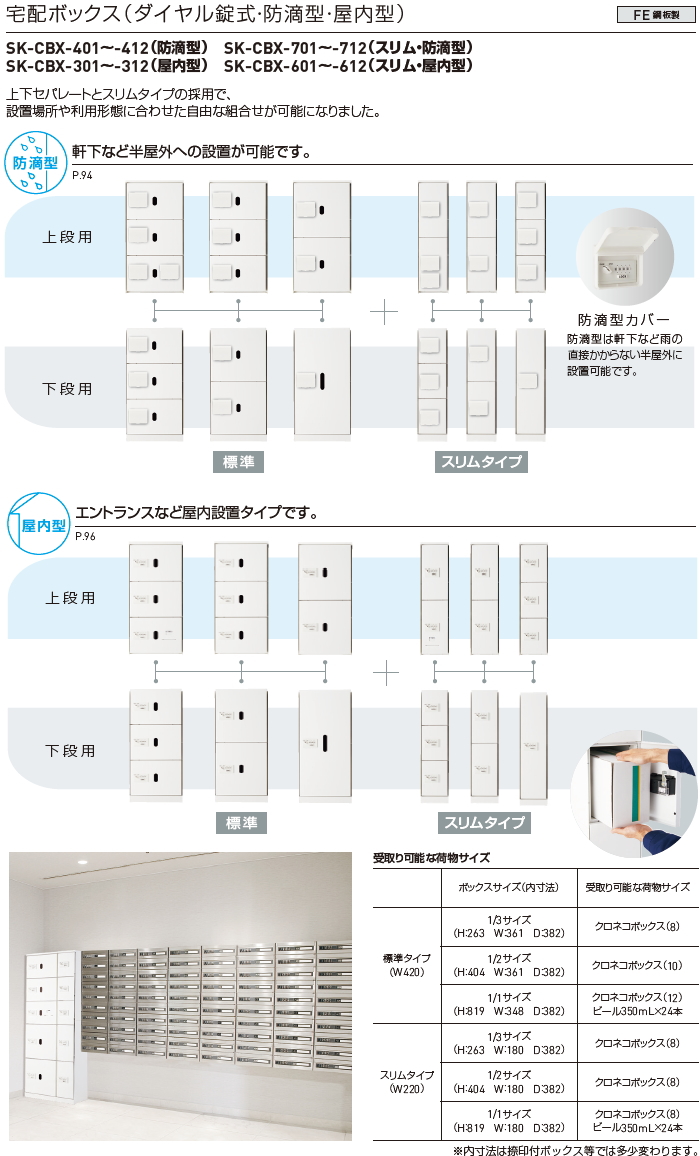 集合住宅 マンション アパート 店舗 業務用 公共 宅配ボックス 神栄ホームクリエイト(旧新協和) M22型 壁付・据置 兼用型 防滴型 テンキー式  扉：ヘア : se26-sk-cbx-ms22r-sl : DIY・エクステリアG-STYLE - 通販 - Yahoo!ショッピング