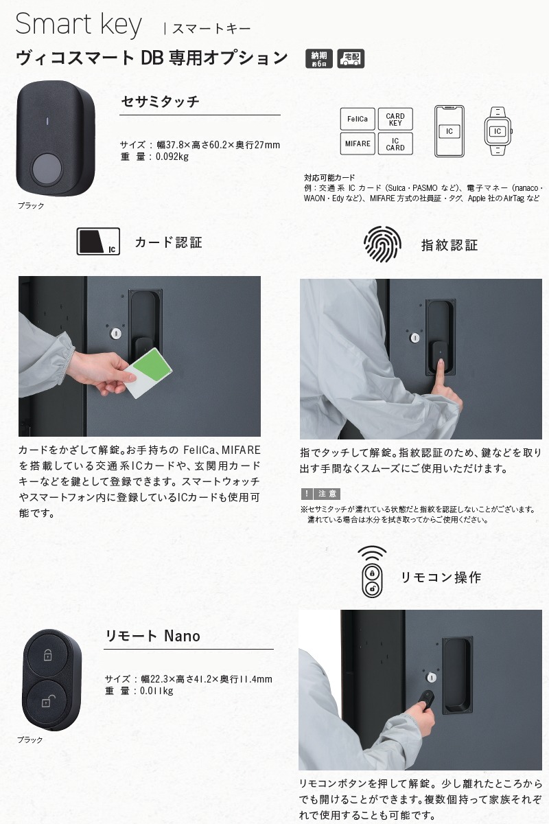 部品】 ユニソン ヴィコスマートDB専用オプション セサミタッチ カード