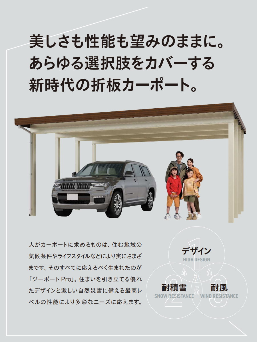 カーポート 2台用 YKK YKKap ジーポート Pro 1500タイプ 単体柱4本 60-55 H25 横材なし 木調色 明かり取りなし  MCD（単体・奥行延長・間口延長） : yk11-gpro1500-2-101 : DIY・エクステリアG-STYLE - 通販 -  Yahoo!ショッピング