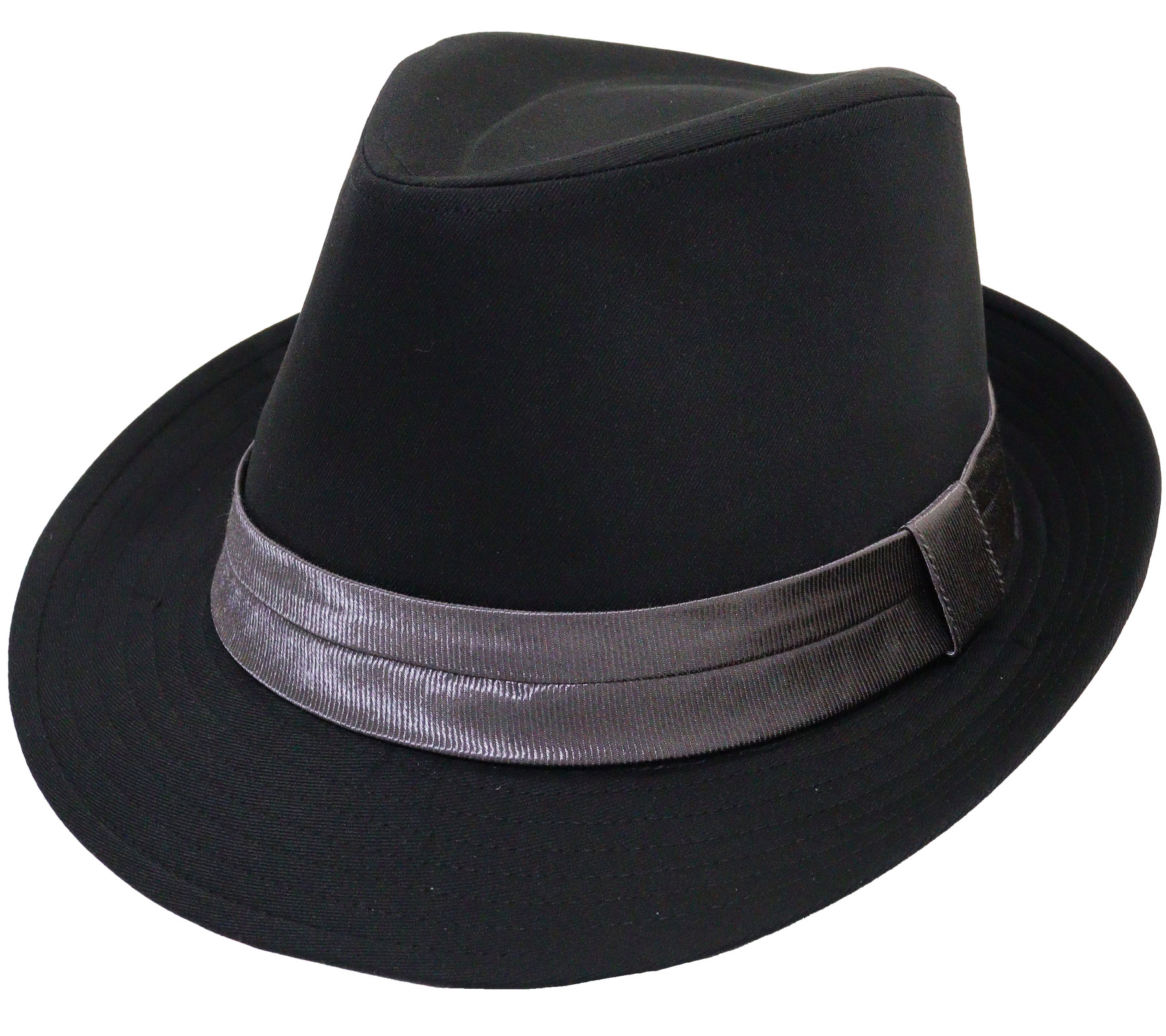 帽子 メンズ 大きいサイズ 中折れハット 頭回り約62cm対応 ブラックボディー 無地 サテンリボン...