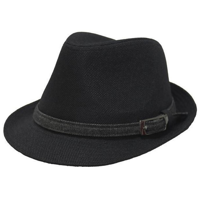 帽子 メンズ 大きいサイズ 65cm対応 フェイクリネンデニムベルト中折れハット