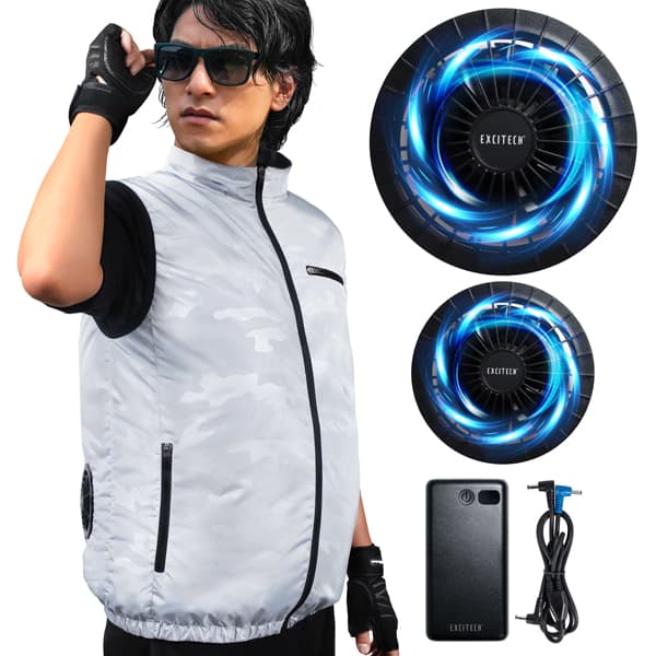 EXCITECH 空調作業服 (日本企業企画 チタン加工) ファン付きベスト