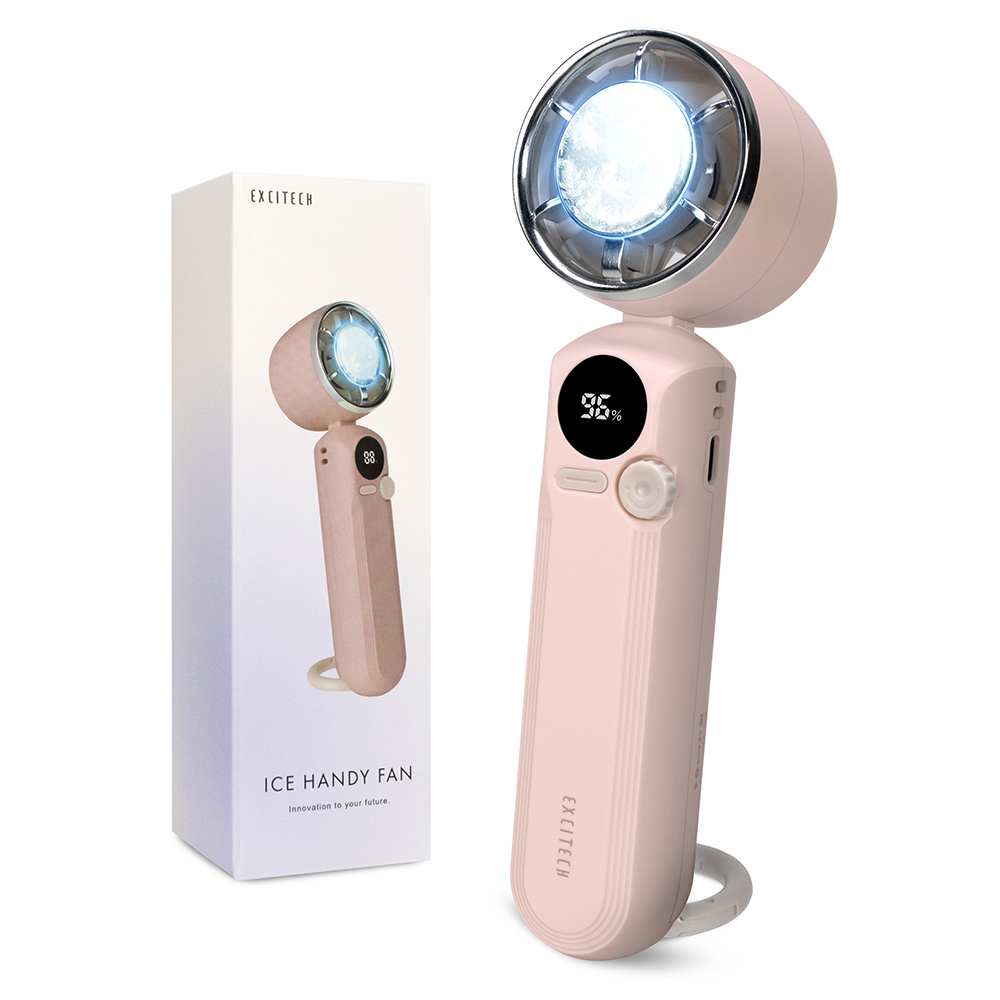 【即購入OK】未使用品 ヒートイット Hot + Cool ブレードレスファン EXCITECH (爆買ウルトラSALE) アイスハンディファン (最新瞬間冷却