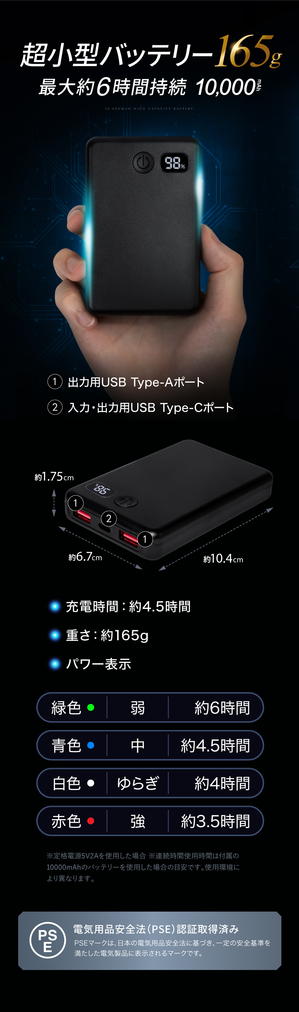 EXCITECH ペルチェ ベスト (日本企業企画) 10000mAh大容量バッテリー