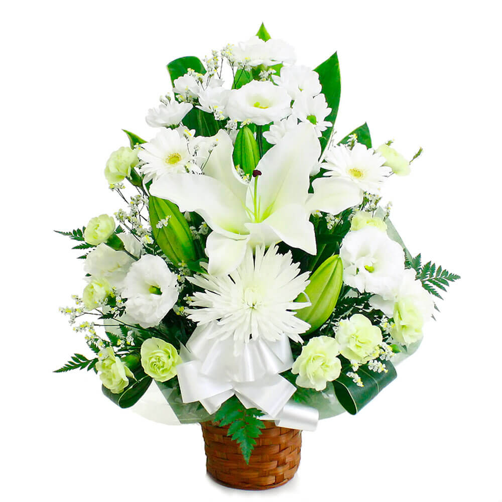 供花 お供えアレンジリスペクト お供え花 フラワー 白 お悔やみ