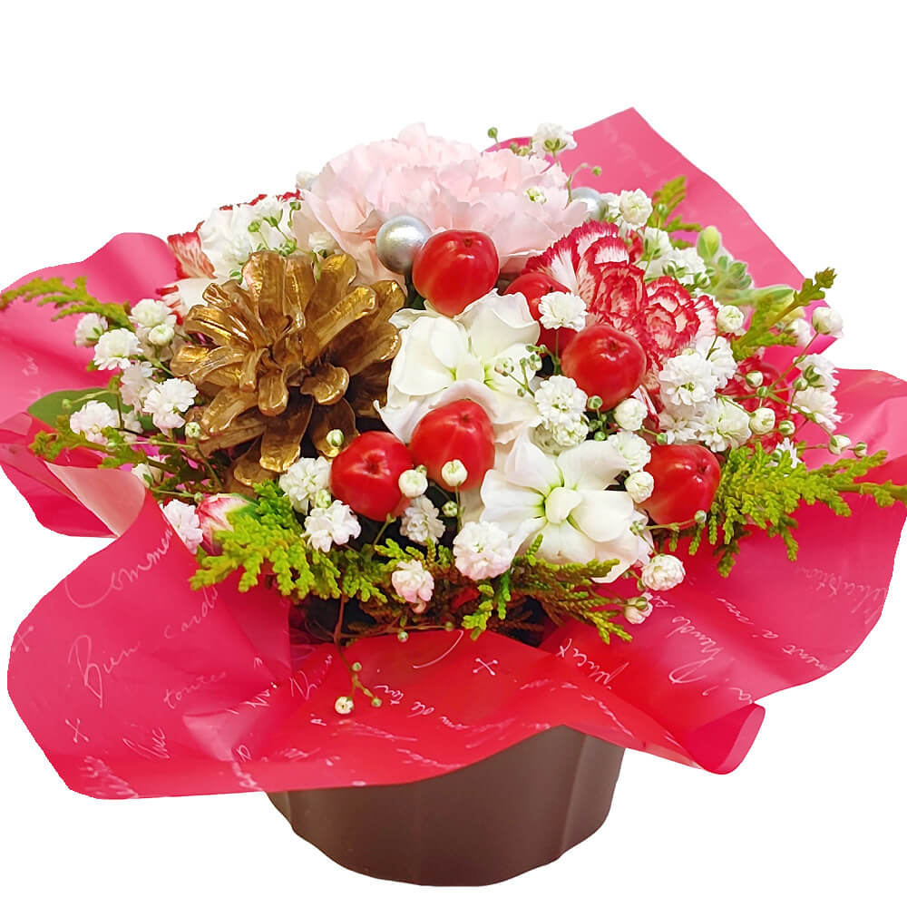 クリスマス 限定 アレンジメントフラワー「クリスマスキャロル