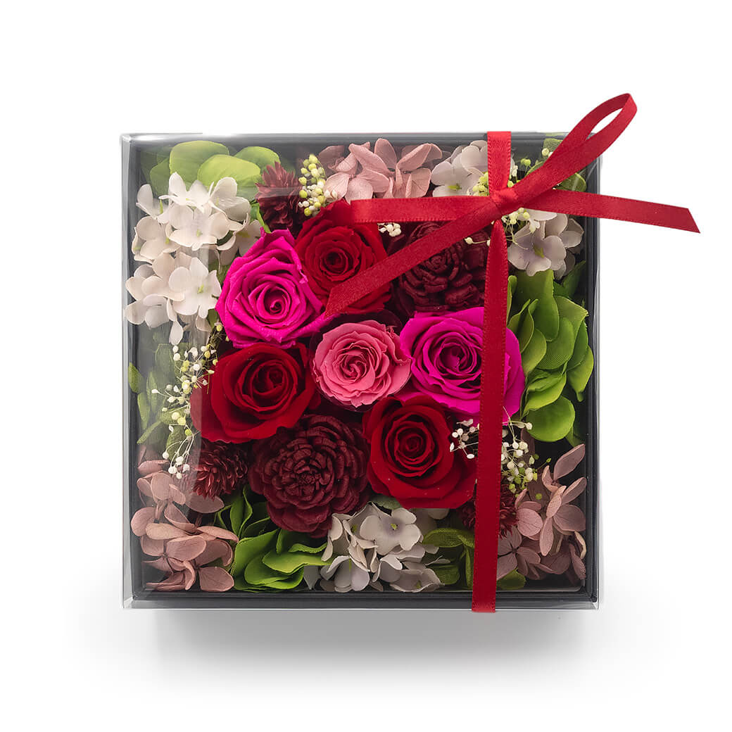 プリザーブドフラワー ギフト「フィオリ プリザBOX」お祝い 花 バラ