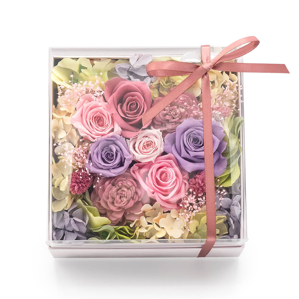 プリザーブドフラワー ギフト「フィオリ プリザBOX」お祝い 花 バラ